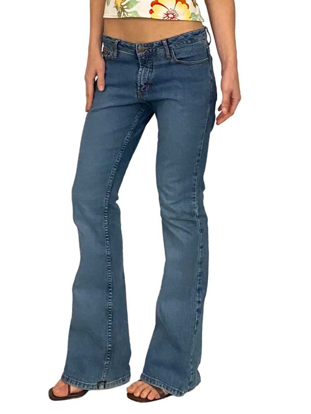 2000s lei mid rise flare jeans with stretch